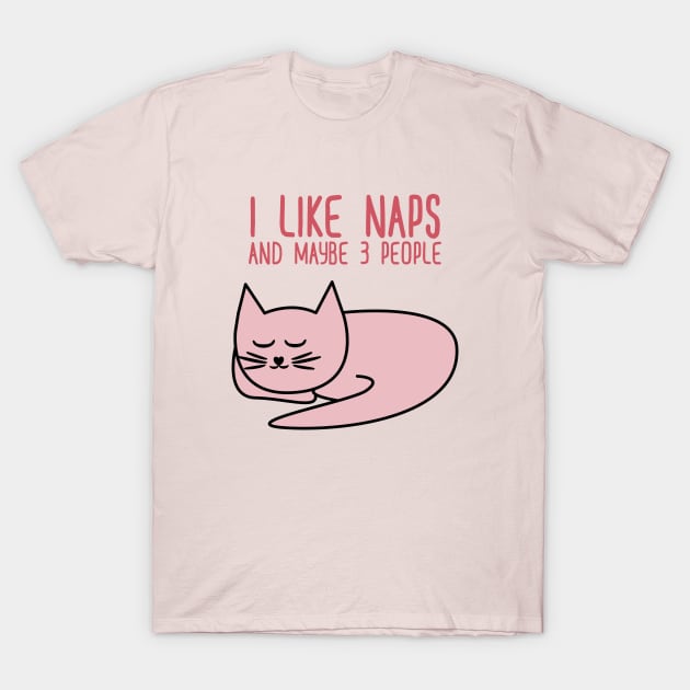 I Like Naps And Maybe 3 People T-Shirt by 99sunvibes